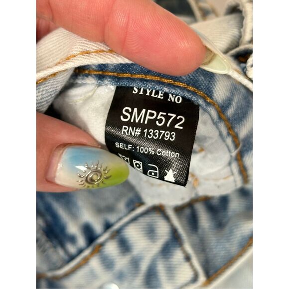 Pol Acid Wash Distressed Shorts sz Large - Picture 6 of 8